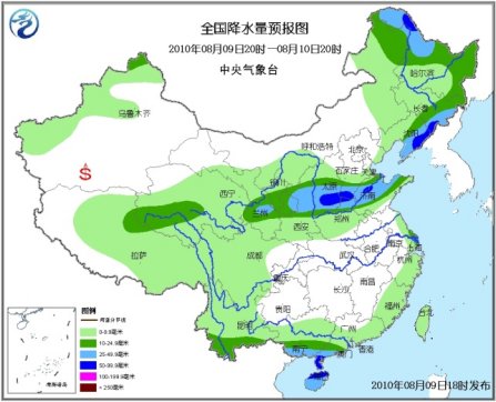 未来三天甘肃舟曲局地暴雨局部降雨量达70-90毫米