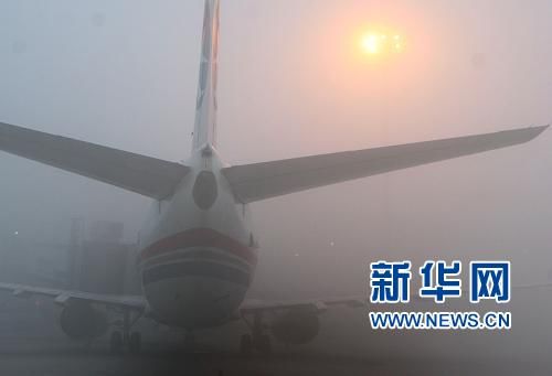 双流机场大雾（图片来源：新华网）