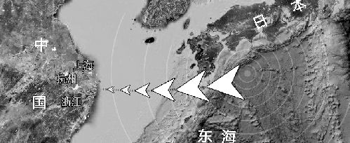 就算日本南海真发生9级地震，海啸能量在传至江浙过程中已被削弱。 陈海伟 制图