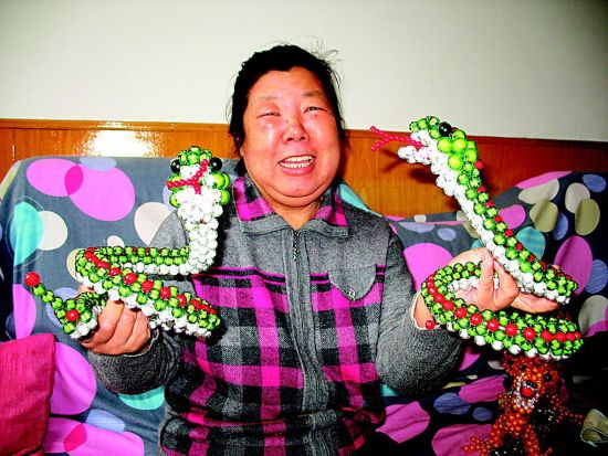 穿珠子编织花瓶 图解 ;图片