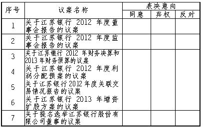 江苏银行股份有限公司关于召开2012年度股东