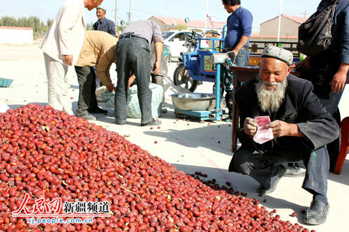 该县通过自身不断努力,喀什地理标志"喀什红枣",岳普湖的"红色产