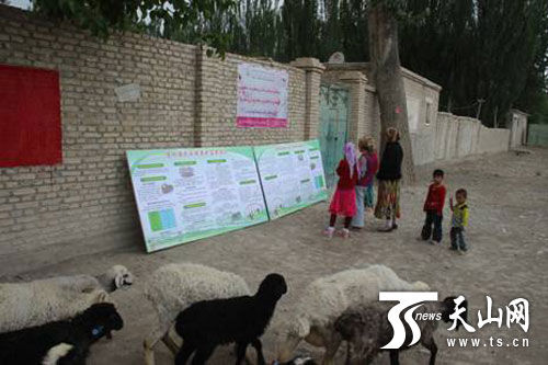 环境日新疆环保厅住村干部向农民宣传环保知识
