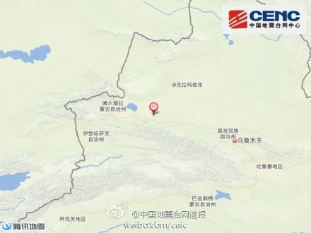 新疆塔城乌苏市发生31级地震震源深度12千米