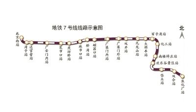 北京地铁7号线东延示意图公布 将可换乘前往俩北京地铁7号线近期开工