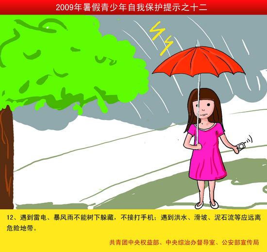 室外预防雷击黑板报