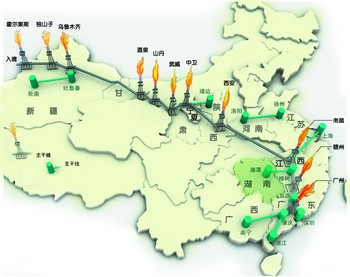 中亚天然气输送示意图(资料图)