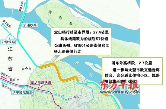上海至南通铁路拟改道避让居民区(图)