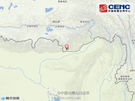 西藏错那县发生4.0级地震 源深度20千米(图)