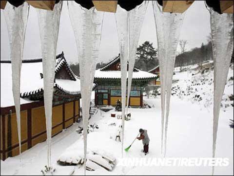 韩国遭遇大雪天气_天气预报