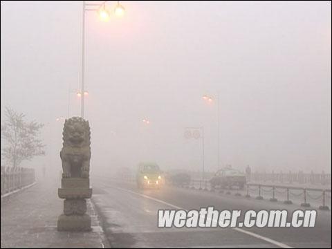 新疆克拉玛依罕见冻雨过后 浓雾笼罩_天气预报