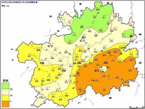 贵州东南部部分地区秋旱露头并将持续_
