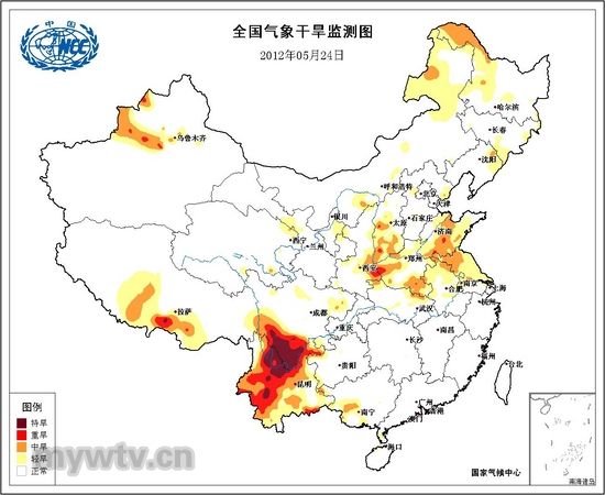 四川南部和云南北部气象干旱区开始出现降雨天