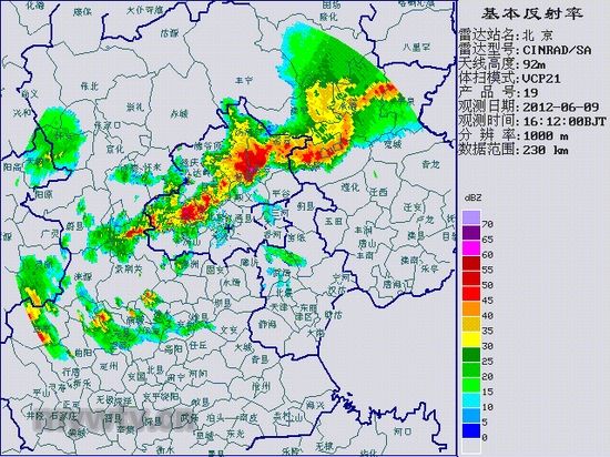 今日16:12北京雷达回波