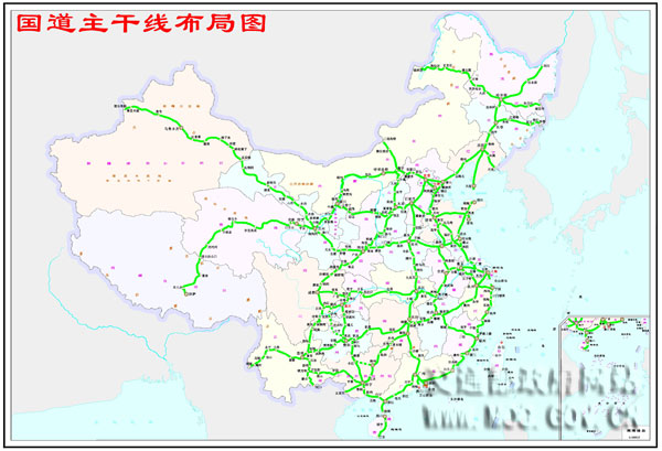 交通部副部长翁孟勇介绍,中国"五纵七横"国道主干线的建设形成了国家