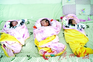 三胞胎男孩共用一个胎盘(图)_Baby新闻