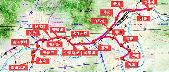 (资料图片:长株潭城际铁路站点初步规划.)