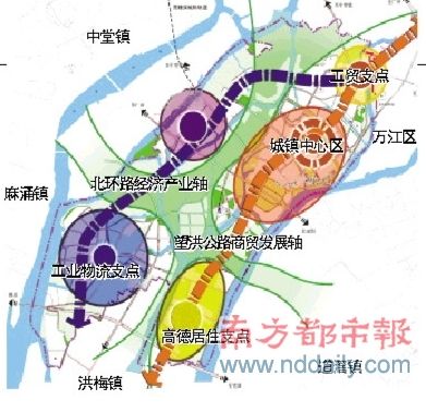 因此,规划将望牛墩定位为东莞市西北片的重要制造业基地之一,提出了"