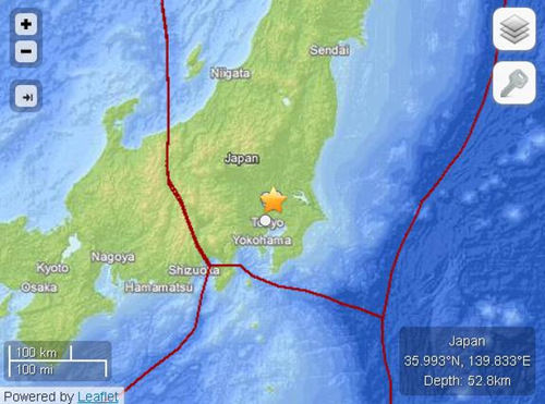 日本茨城县发生里氏5.2级地震 东京震感较强