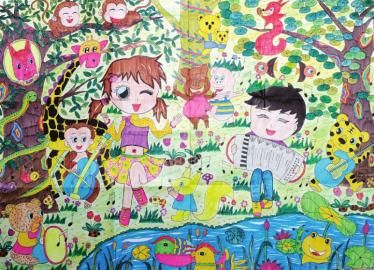 21 个动物齐跳舞 小朋友画 4 天