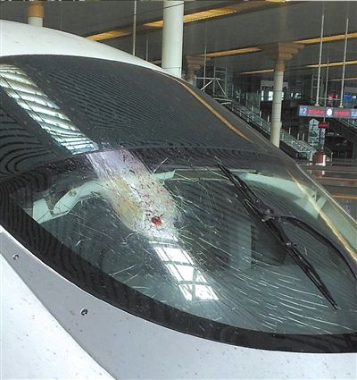 杭州至北京高铁被飞鸟撞裂玻璃