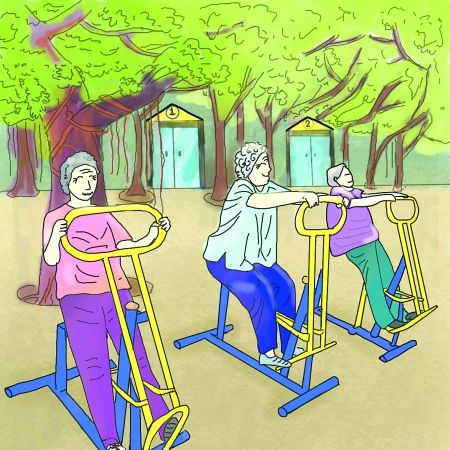 开老年兴趣班增健身器材 让老人社区快乐养老