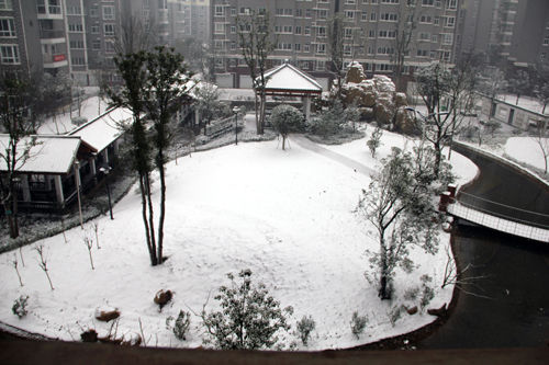 <em>安乡县</em>迎来今冬第一场<em>雪</em> 明后天仍有雨夹<em>雪</em>(图