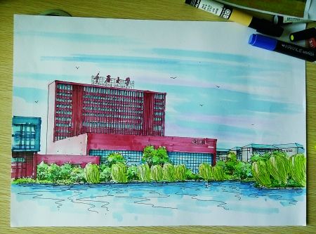 > 正文  从3月初到现在,张真华和陈聪已经完成了6张"手绘重庆",绘画的