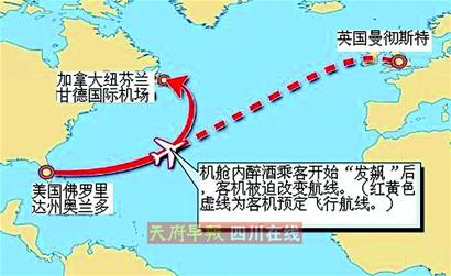 醉汉9000米高空与妻子闹离婚致飞机迫降