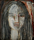 1989年 《吃喜酒的女人》 油画   22×26cm