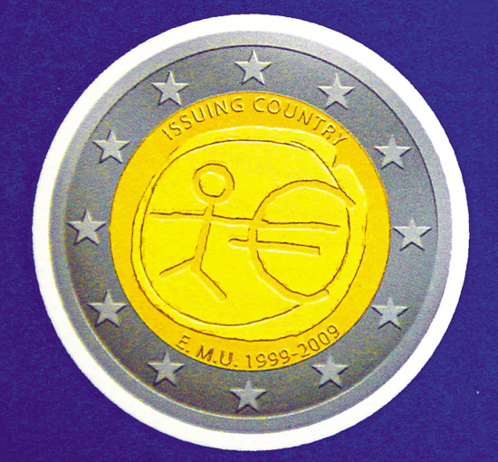 新欧元硬币图案确定+原始风格象征