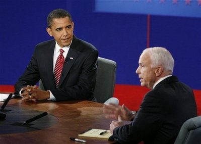 奥巴马与麦凯恩最后一场辩论个人攻击味道重