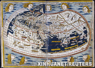 图文:西班牙公布15世纪世界古地图