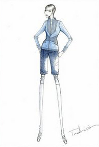 An illustration of an outfit made by Japanese fashion design Tae Ashida for astronaut Naoko Yamazaki, who is on a mission to the the International Space Station (ISS). Ashida put together a light blue cardigan with dark blue shorts in an outfit with "a sense of grace" for a mission in a male-dominated atmosphere. (Agencies)