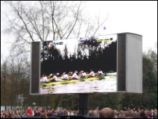 big screen for watching boat racing