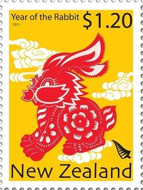 新西兰邮局发行兔年邮票 展现兔子优雅(图)