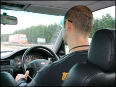 A man driving