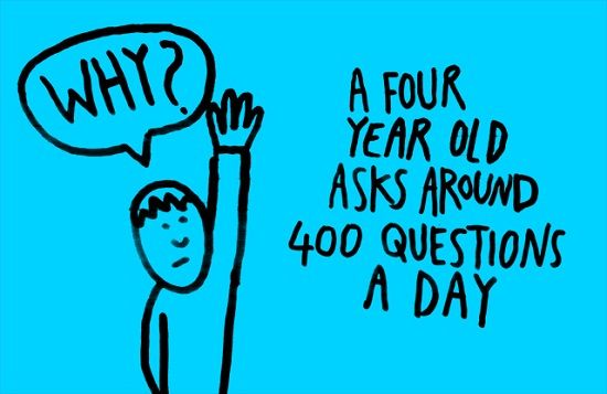 A four year old asks around 400 questions a day