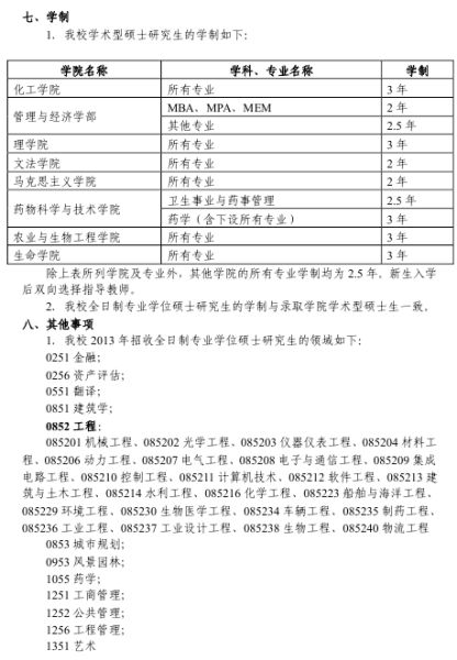 2013年天津大学硕士研究生招生简章