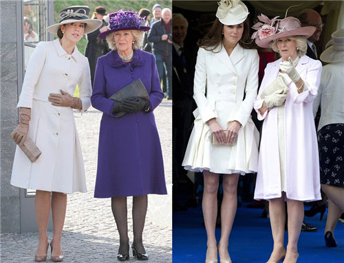 Double take: White coat, check. Nude heels, check. Hat, check. Talking to Duchess of Cornwall, check. ɫ£һɫ߸ЬһñӣһͿֶ˽һģһ