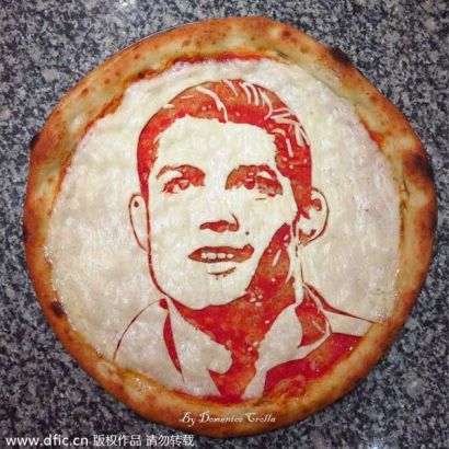 Ronaldo on a pizza