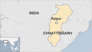 A map of Chhattisgarh