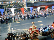 The royal procession for the wedding of Charles and Diana in 1981