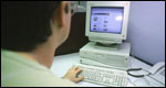 A student using a computer