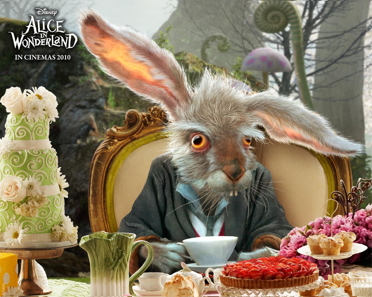 资料图片:《爱丽丝梦游仙境》壁纸-三月兔