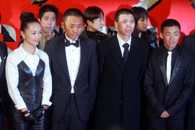 (左起):罗海琼,张涵予,冯小刚,王宝强 图片cfp