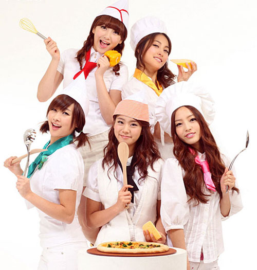 韩女子偶像组合KARA甘当匹萨品牌代言人(图)