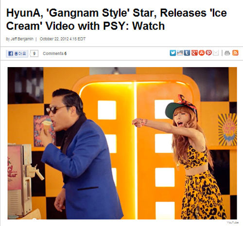 BILLBOARD介绍4minute泫雅《ICE CREAM》