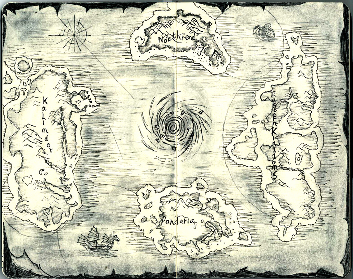 玩家手绘一发艾泽拉斯地图