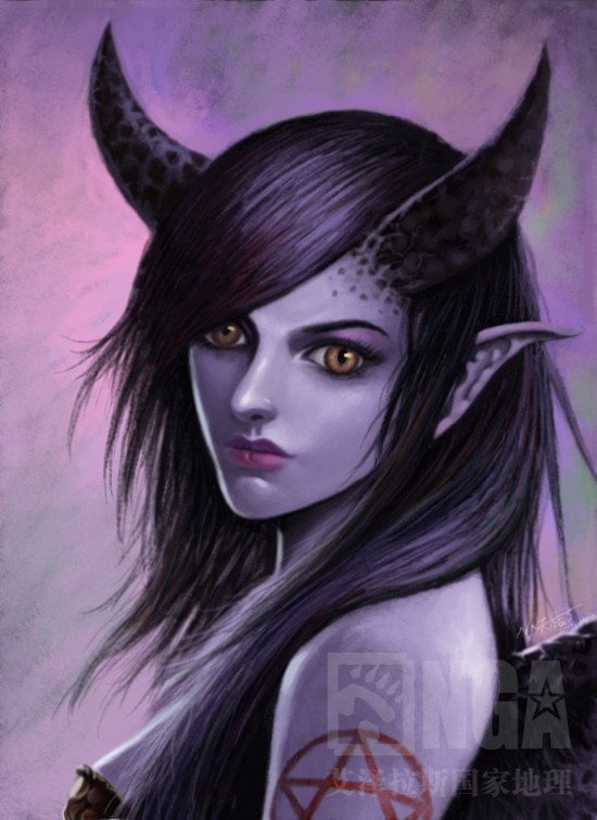 魔兽玩家原创作品:彩绘魅魔一只 回眸的一笑